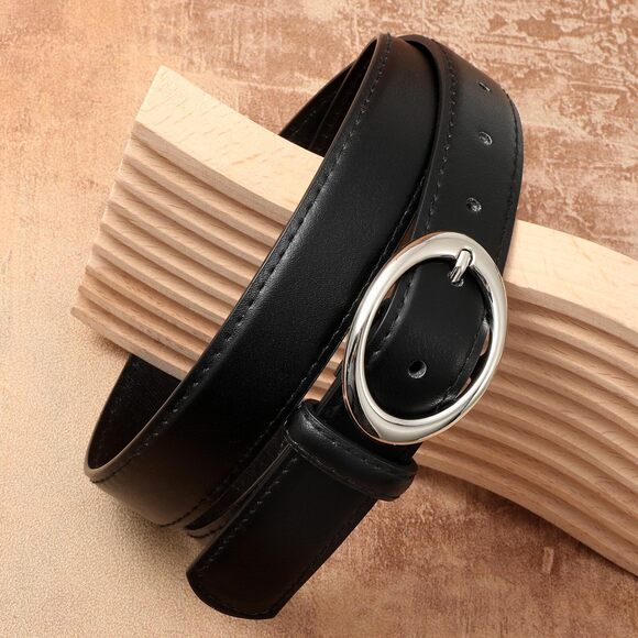 Women Leather Belts For Jeans Pants Dresses Fashion Ladies Waist Belt Silver🫵 - Picture 4 of 6